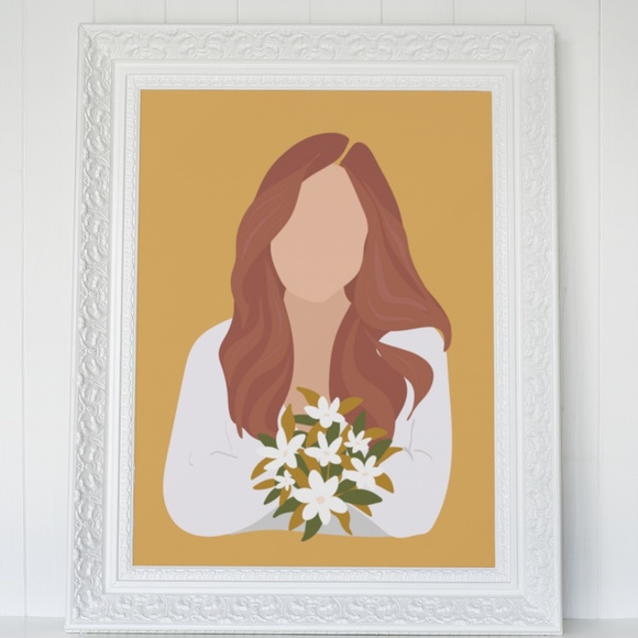 Wall Art Boho Woman Print Illustration Unframed - Picture 7 of 14